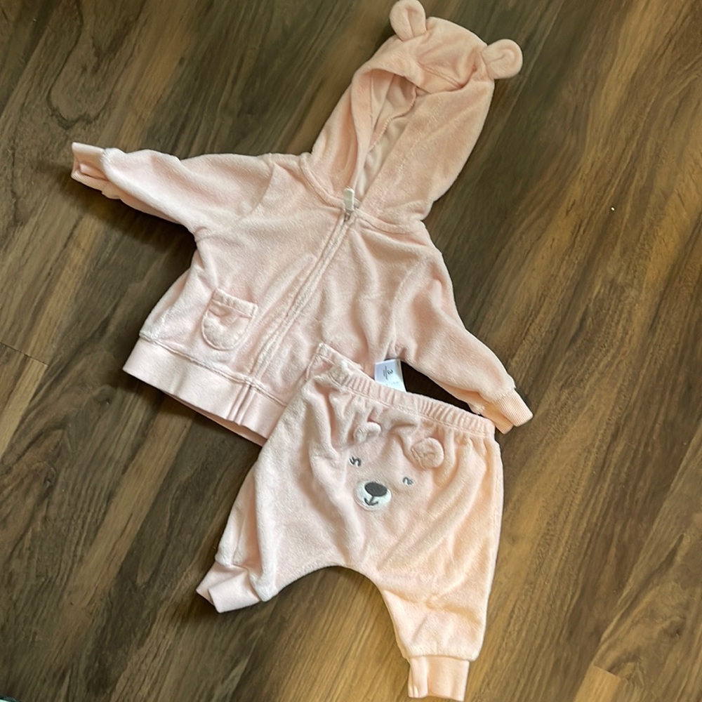 Pink 🐻 terry cloth jumpsuit